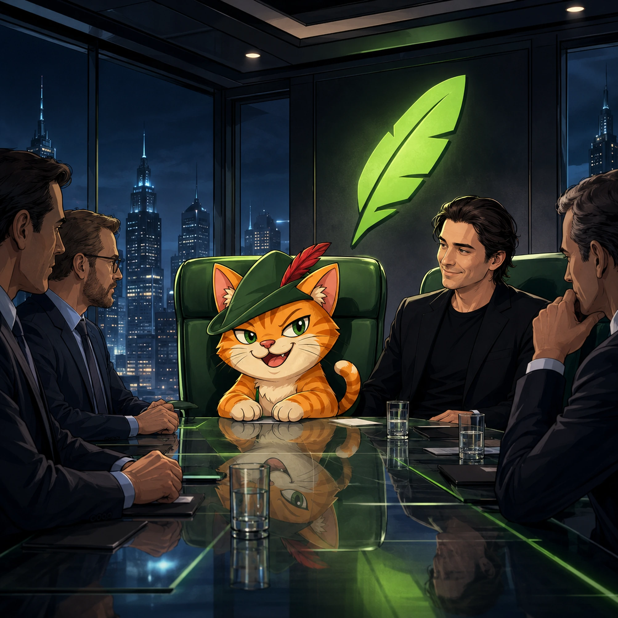 ROBIN seated in the boardroom